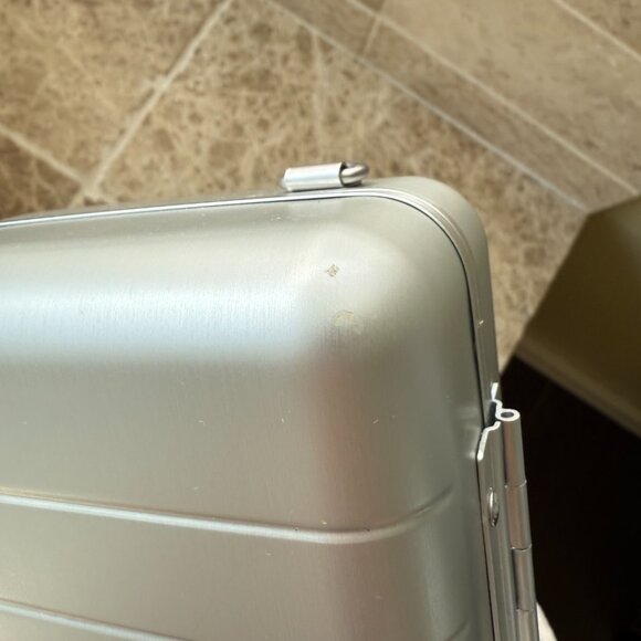 NEW Away Travel Mini Silver Aluminum Suitcase Toiletry Case - Picture 9 of 9